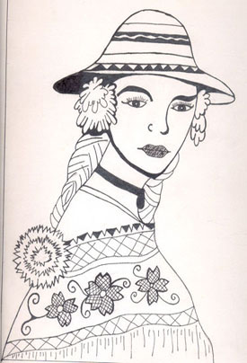 Pollera a Plumilla - Korin Palacios