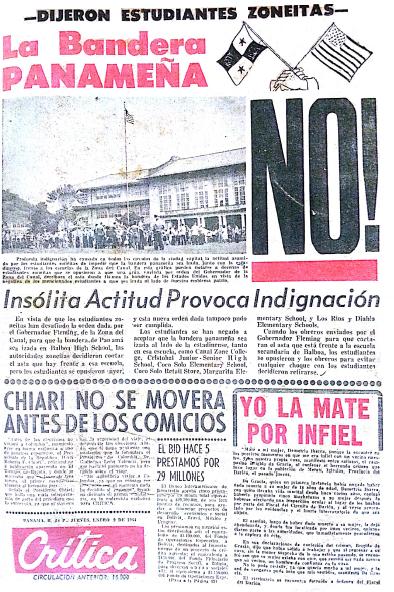 Portada del diario Crítica, del 9 de enero de 1964