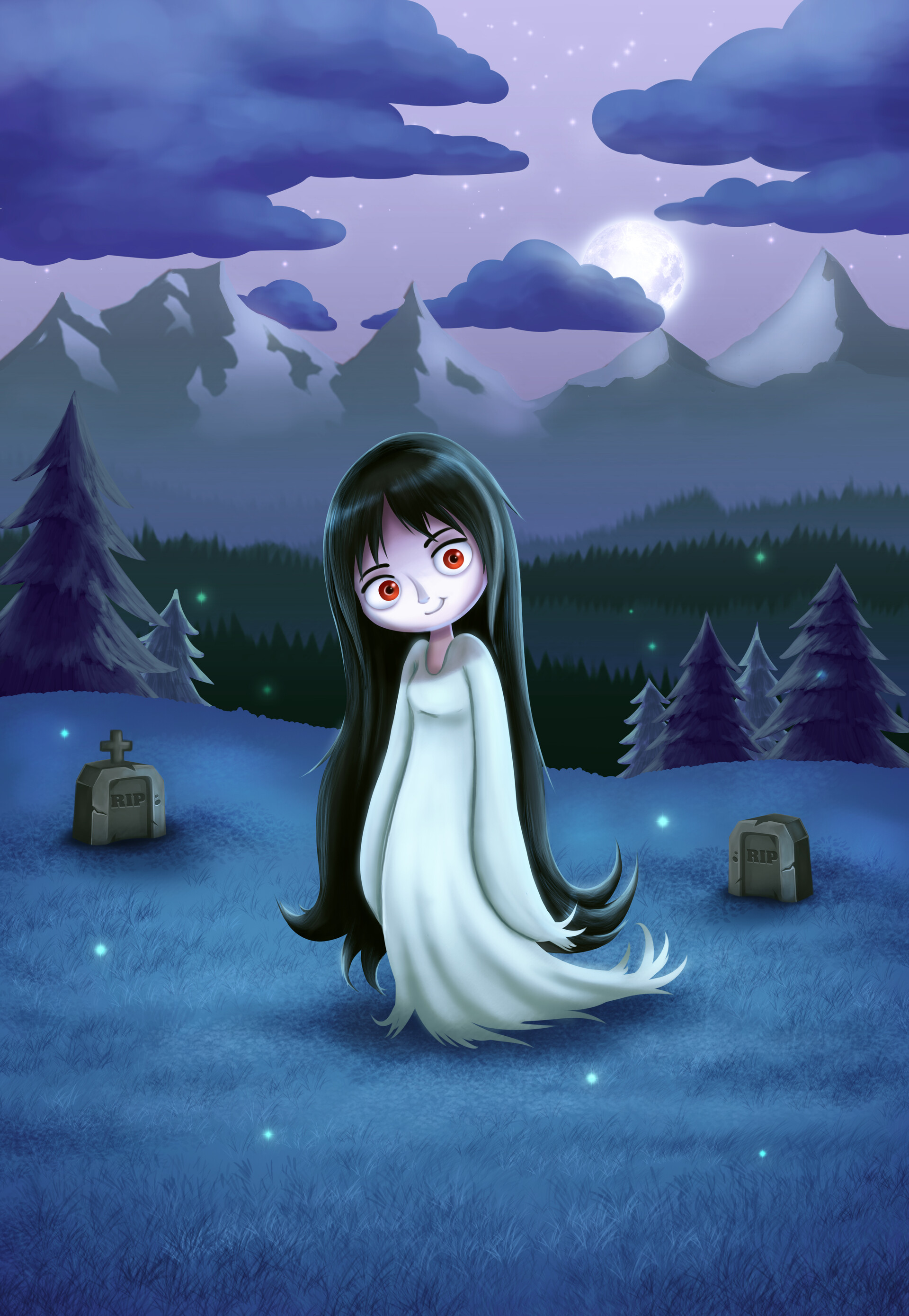 La llorona by Mauricio Cid. Portada para cuento infantil de leyendas fue hecha en co-creación a la artista Gatokumn